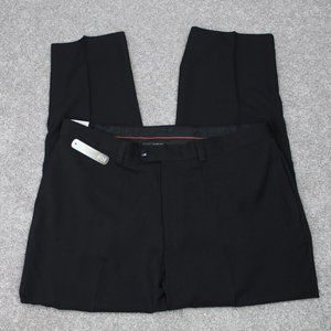 Haggar Pants NWT Men 38x29 Black Repreve Stria ECLO Smart Fiber Flat Front Dress